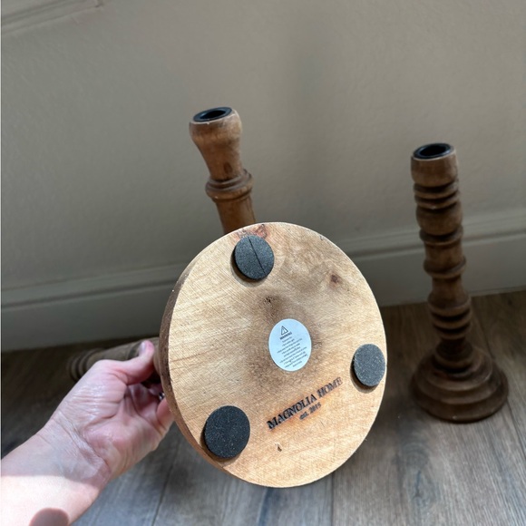 Magnolia Home Rustic Wooden Candle Holders Set of 3 French Farmhouse Modern - Picture 10 of 16